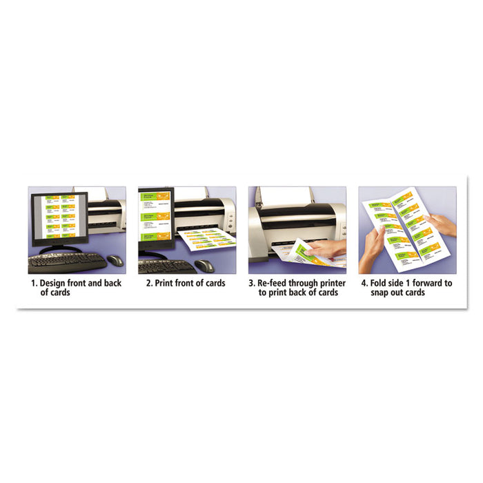 True Print Premium Clean Edge Business Cards, Inkjet, 2 x 3.5, Ivory, 10 Cards Sheet, 20 Sheets/Pack