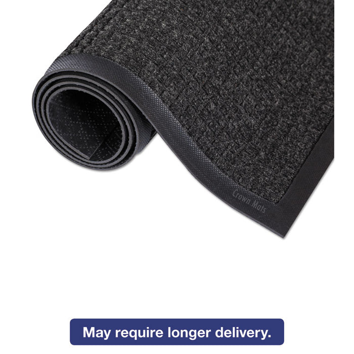 Super-Soaker Wiper/Scraper Mat with Gripper Bottom, Rectangular, Charcoal Gray Loop Pile Surface, 24" x 36"