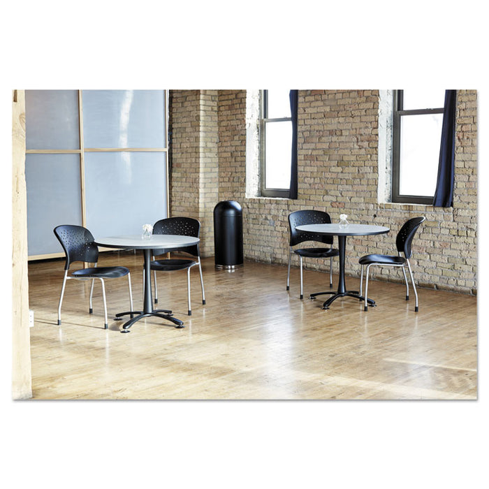 Reve Guest Chair with Straight Legs, 19" x 24.5" x 33.5", Black Seat, Black Back, Silver Base, 2/Carton