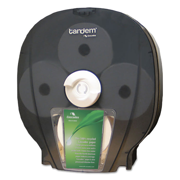 Tandem High Capacity Bath Tissue Dispenser, 6.3 x 13.2 x 15.2, Smoked Gray