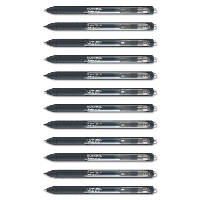 InkJoy Gel Pen, Retractable, Medium 0.7 mm, Black Ink, Black Barrel, Dozen