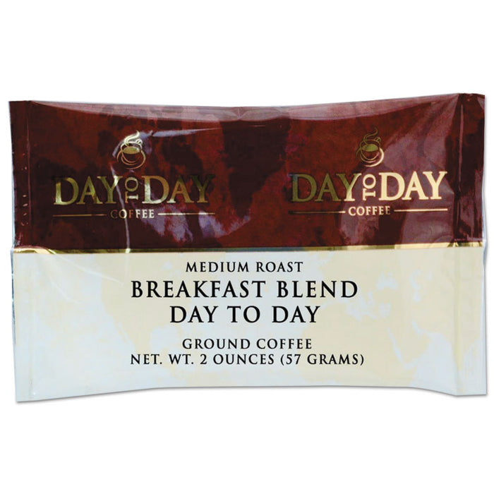 100% Pure Coffee, Breakfast Blend, 2 oz Pack, 42/Carton
