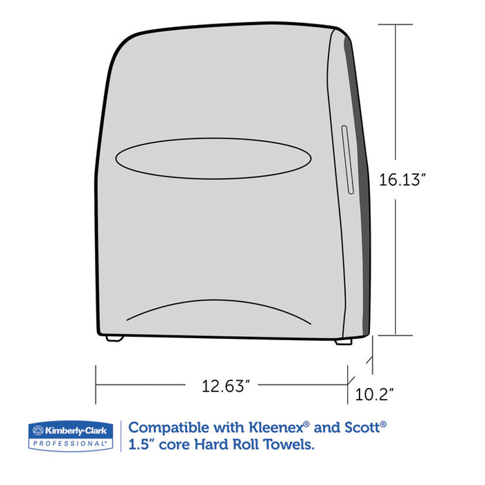 Sanitouch Hard Roll Towel Dispenser, For 1.75" Core, 12.63 x 10.2 x 16.13, Smoke