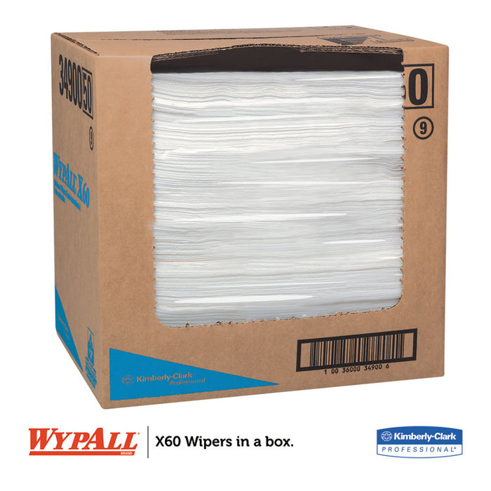 General Clean X60 Cloths, Flat Sheet, 12.5 x 16.8, White, 150/Box, 6 Boxes/Carton