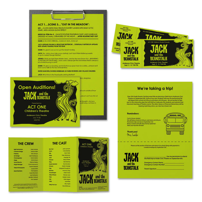 Color Paper, 24 lb Bond Weight, 8.5 x 11, Terra Green, 500/Ream