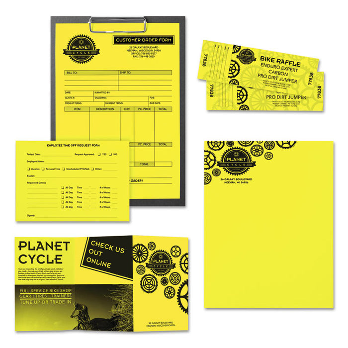 Color Paper, 24 lb Bond Weight, 8.5 x 11, Lift-Off Lemon, 500/Ream