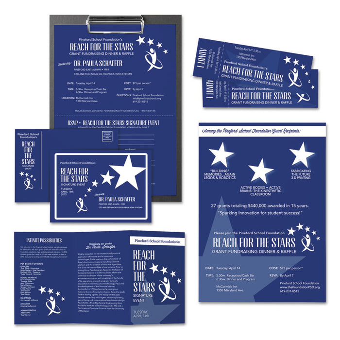 Color Cardstock, 65 lb Cover Weight, 8.5 x 11, Blast-Off Blue, 250/Pack