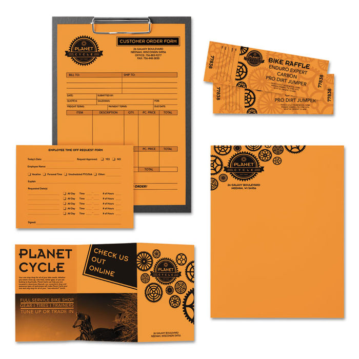 Color Paper, 24 lb Bond Weight, 11 x 17, Cosmic Orange, 500/Ream