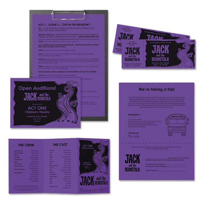 Color Paper, 24 lb Bond Weight, 8.5 x 11, Gravity Grape, 500/Ream