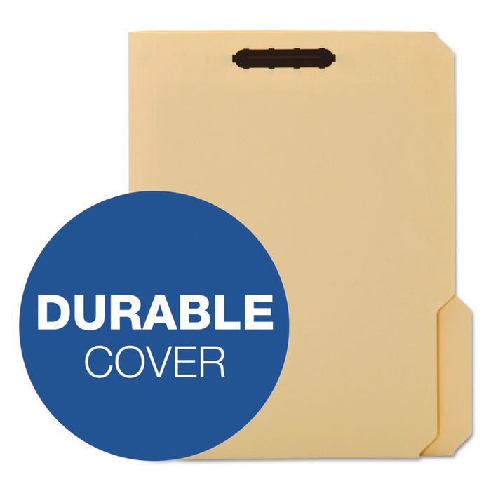 Top Tab Fastener Folder, 1/3-Cut Tab: Assorted, Expands 0.75", 2 Fasteners, Letter Size, Manila, 50/Box