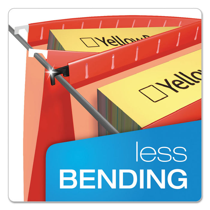 SureHook Hanging Folders, Letter Size, 1/5-Cut Tabs, Red, 20/Box