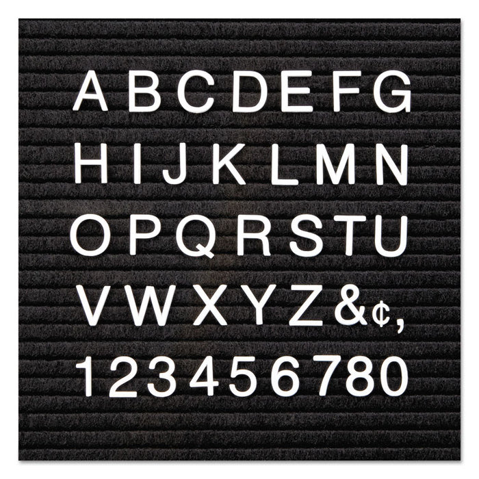 4400 Series Character Set for Felt Surfaces, 1" Tall, White Characters, 300/Set