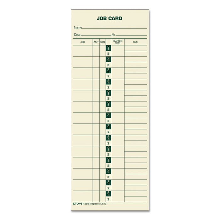 Manila Job Cards, Replacement for 15-800622/L-61, One Side, 3.5 x 9, 500/Box