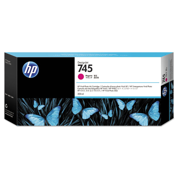 HP 745, (F9K01A) Magenta Original Ink Cartridge, 5/Carton
