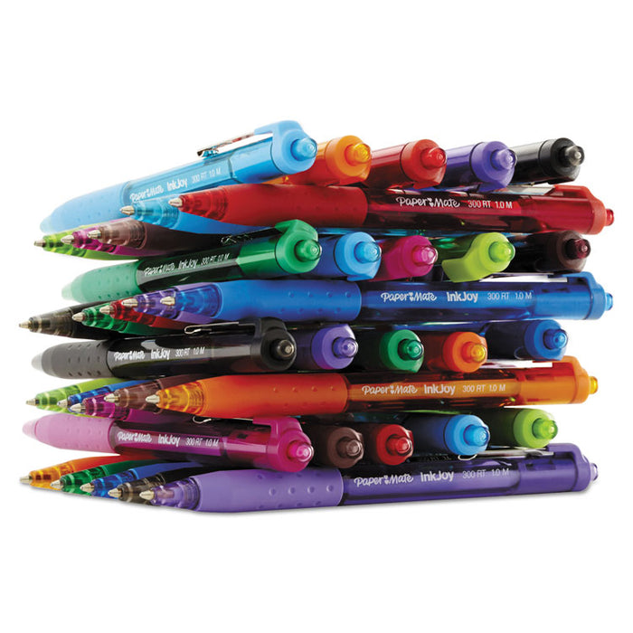InkJoy 300 RT Ballpoint Pen, Retractable, Medium 1 mm, Black Ink, Black Barrel, 36/Box