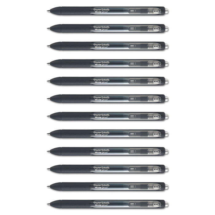 InkJoy Gel Pen, Retractable, Medium 0.7 mm, Black Ink, Black Barrel, Dozen