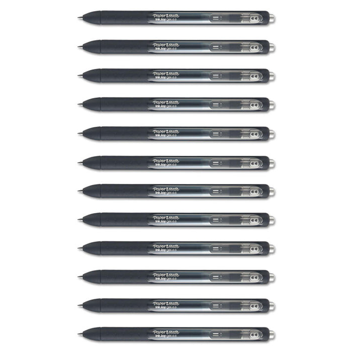 InkJoy Gel Pen, Retractable, Fine 0.5 mm, Black Ink, Black Barrel, Dozen