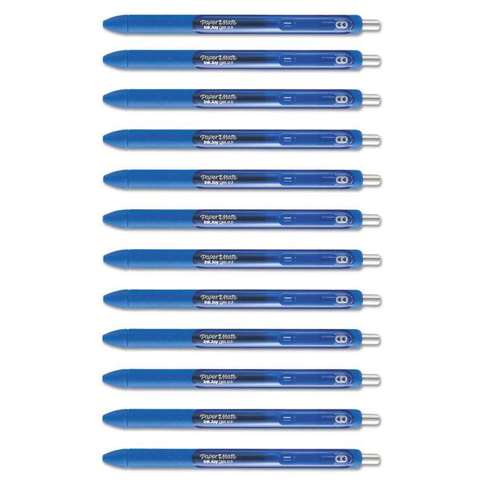 InkJoy Gel Pen, Retractable, Fine 0.5 mm, Blue Ink, Blue Barrel, Dozen