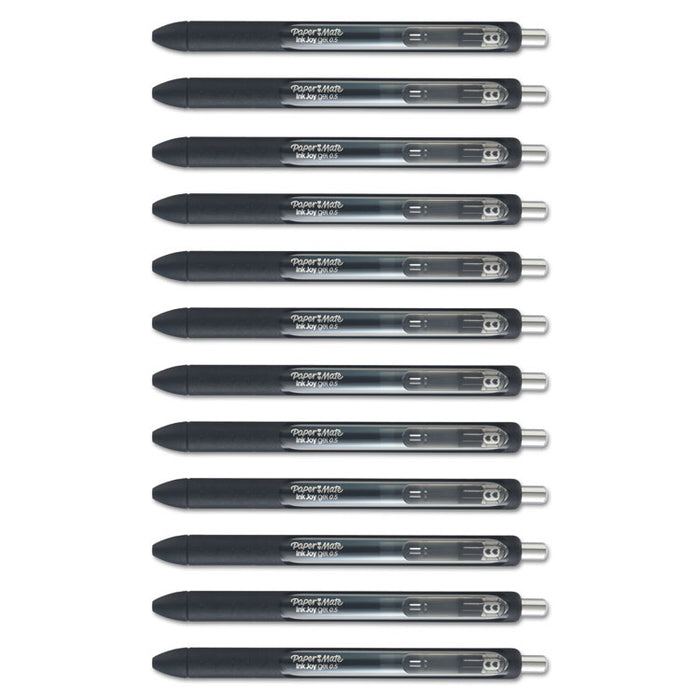 InkJoy Gel Pen, Retractable, Fine 0.5 mm, Black Ink, Black Barrel, Dozen