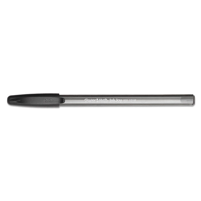 InkJoy 100 Ballpoint Pen, Stick, Medium 1 mm, Black Ink, Smoke/Black Barrel, Dozen
