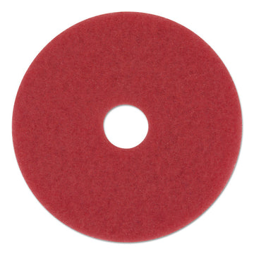 Low-Speed Buffer Floor Pads 5100, 20" Diameter, Red, 5/Carton