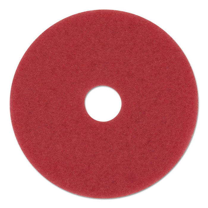Low-Speed Buffer Floor Pads 5100, 20" Diameter, Red, 5/Carton