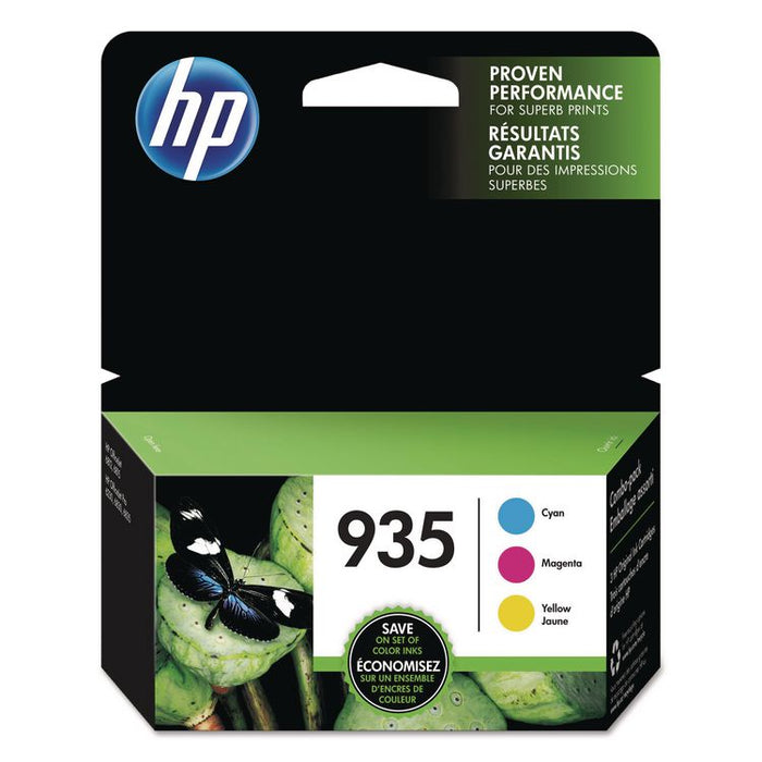 HP 935, (N9H65FN) 3-Pack Cyan/Magenta/Yellow Original Ink Cartridges, 24 Packs/Carton