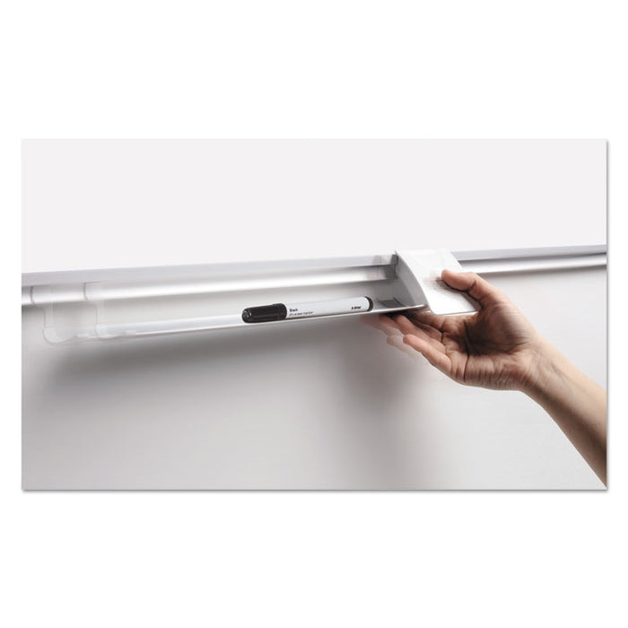 Gridded Magnetic Porcelain Dry Erase Project Planning Board, 1" x 2" Cell, 72" x 48", White Surface, Satin Aluminum Frame