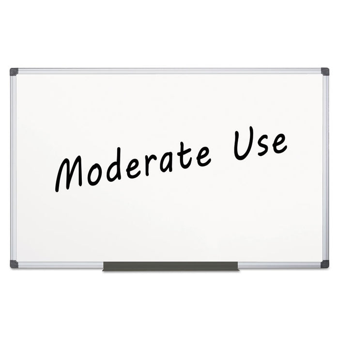Value Melamine Dry Erase Board, 48" x 96", White Surface, Satin Aluminum Frame