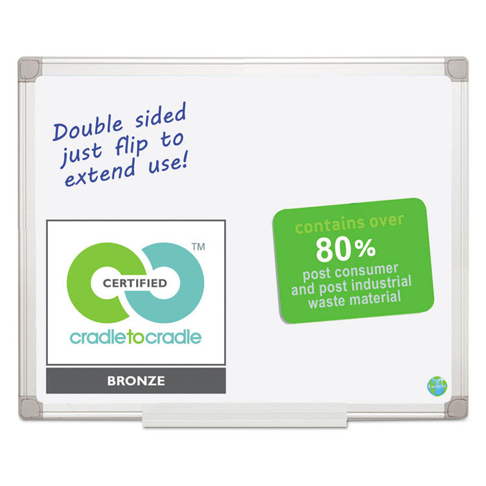 Earth Silver Easy Clean Dry Erase Boards, 36" x 24", White Surface, Satin Aluminum Frame