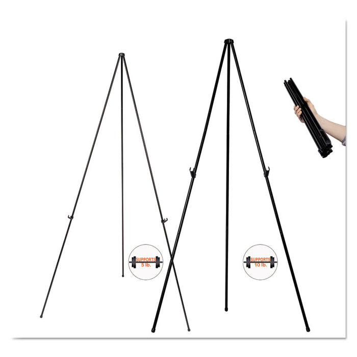 Lightweight Instant Easel, 61.5" Tall, Metal, Black