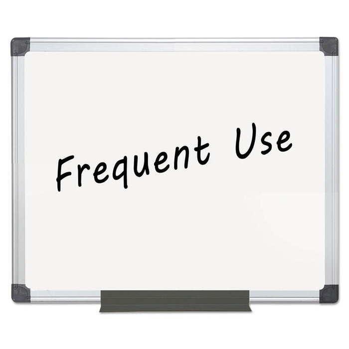 Value Lacquered Steel Magnetic Dry Erase Board, 24" x 36", White Surface, Satin Aluminum Frame