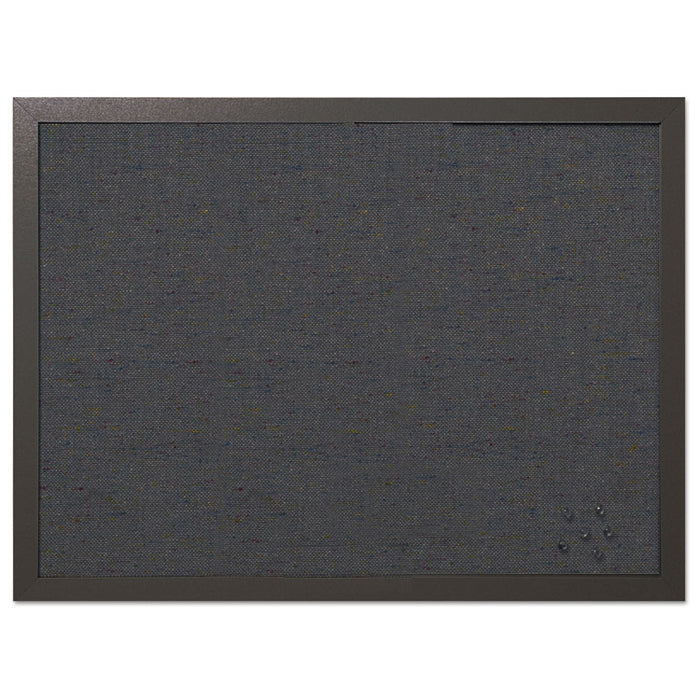 Designer Fabric Bulletin Board, 24" x 18", Black Surface, Black Fiberboard (MDF) Frame