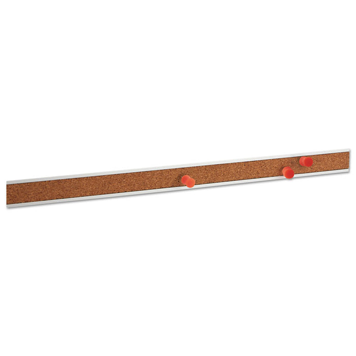 Cork Bulletin Bar, 1" x 36", Brown/Silver
