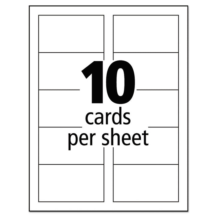 True Print Premium Clean Edge Business Cards, Inkjet, 2 x 3.5, Glossy White, 10 Cards Sheet, 20 Sheets/Pack