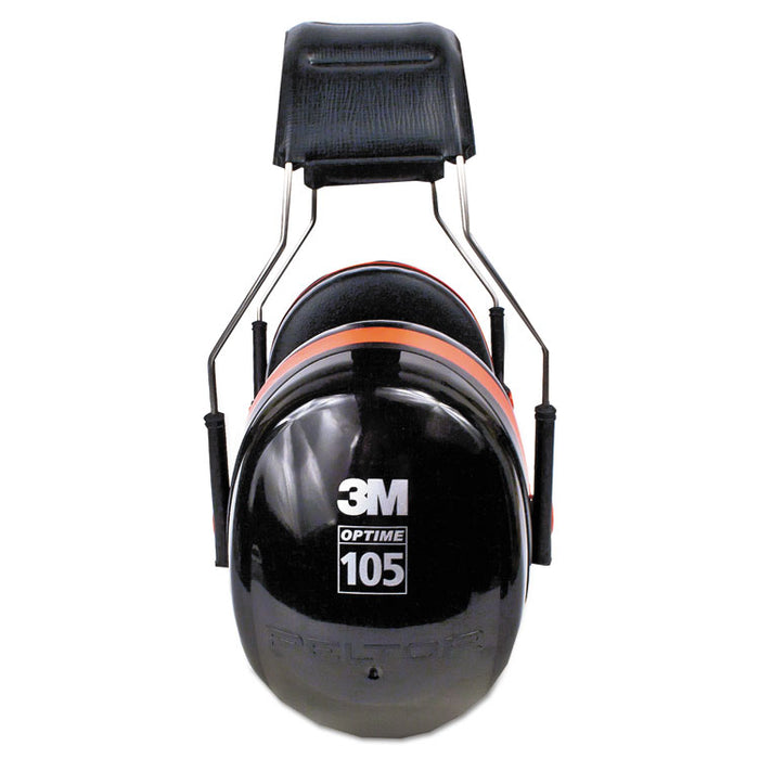 PELTOR OPTIME 105 High Performance Earmuffs, 30 dB NRR, Black/Red