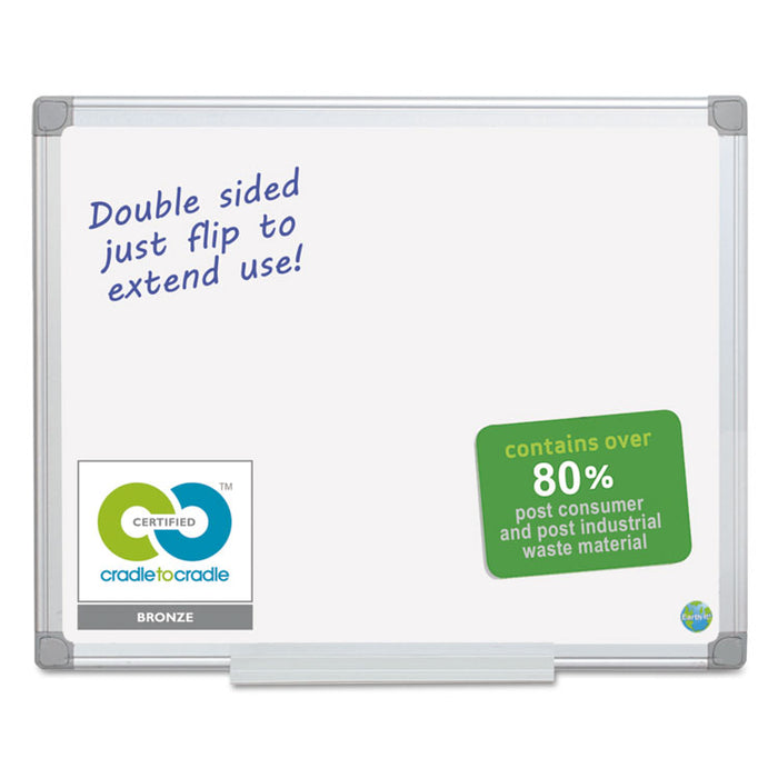 Earth Silver Easy Clean Dry Erase Boards, 36" x 24", White Surface, Satin Aluminum Frame