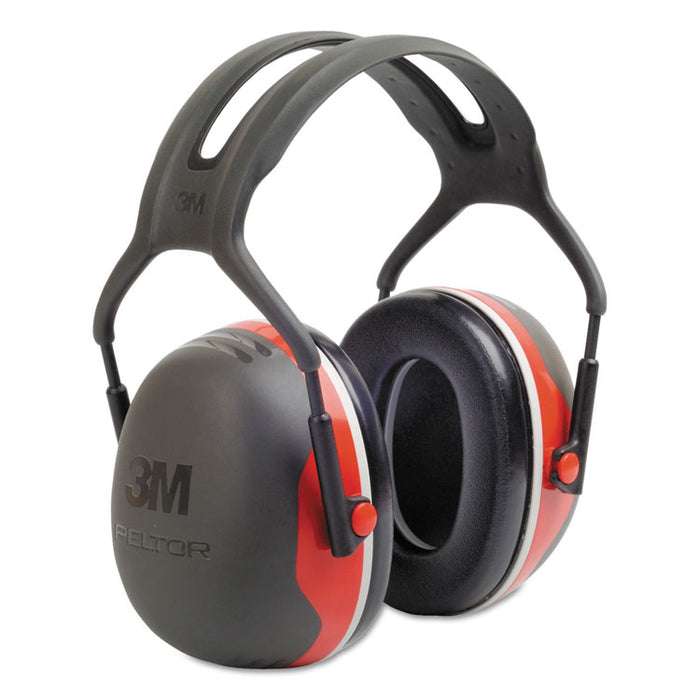 PELTOR X3A Over-the-Head Earmuffs, Dielectric, 28 dB NRR, Black/Red, 10/Carton