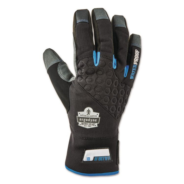Proflex 817WP Reinforced Thermal Waterproof Utility Gloves, EN388: 3423X, Small, Black, Pair