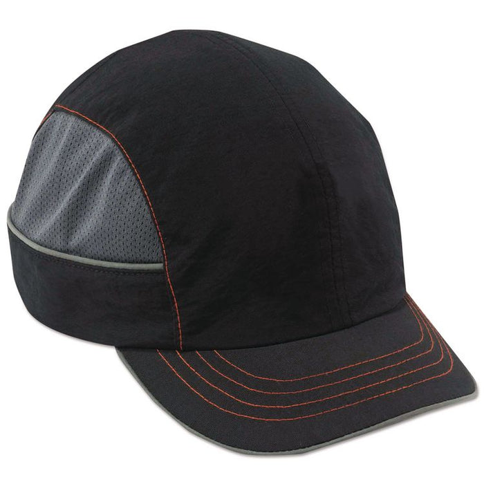 Skullerz 8950 Bump Cap, Short Front Brim, XXX-Small to Large (Up to 7.5), 0.01" Insert, Black
