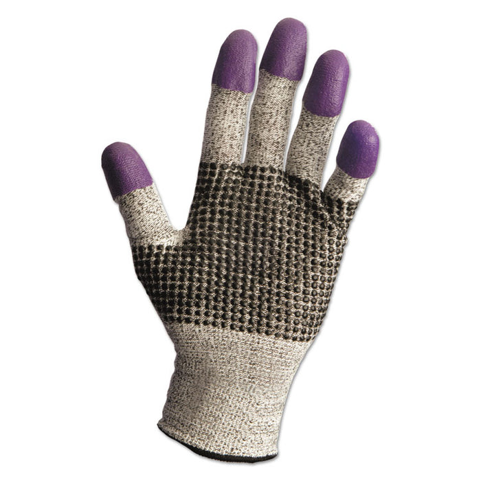 G60 PURPLE NITRILE Cut-Resistant Gloves, EN388: 4340, 7.87" Long, Small (Size 7), Black/White, 12 Pairs/Carton