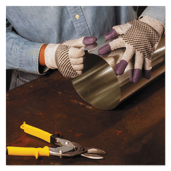 G60 PURPLE NITRILE Cut-Resistant Gloves, EN388: 4340, 9.06" Long, Medium (Size 8), Black/White, 12 Pairs/Carton