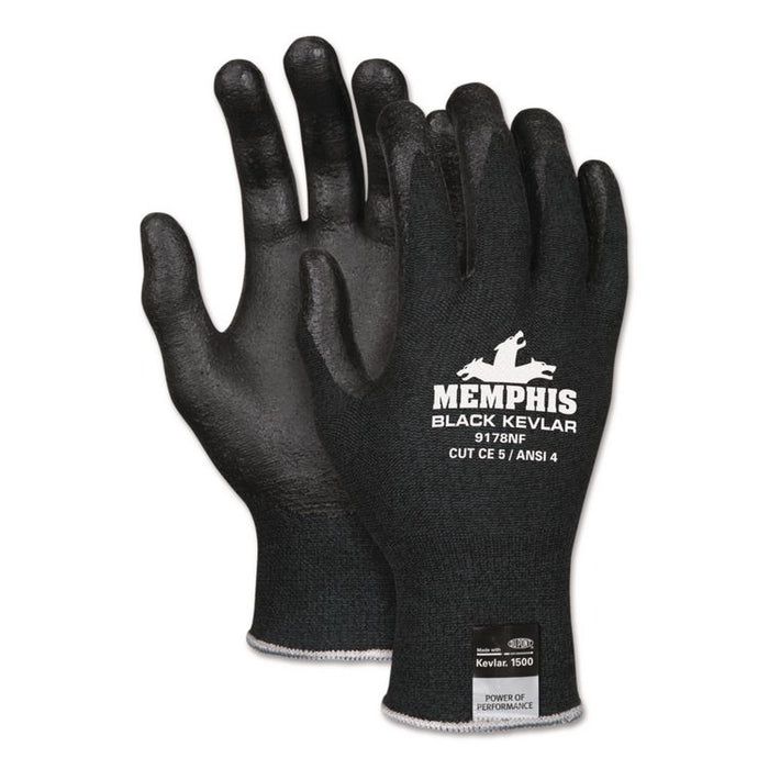 Nitrile Coated Kevlar Gloves, EN388: 4542, 11" Long, X-Large, Black, Pair
