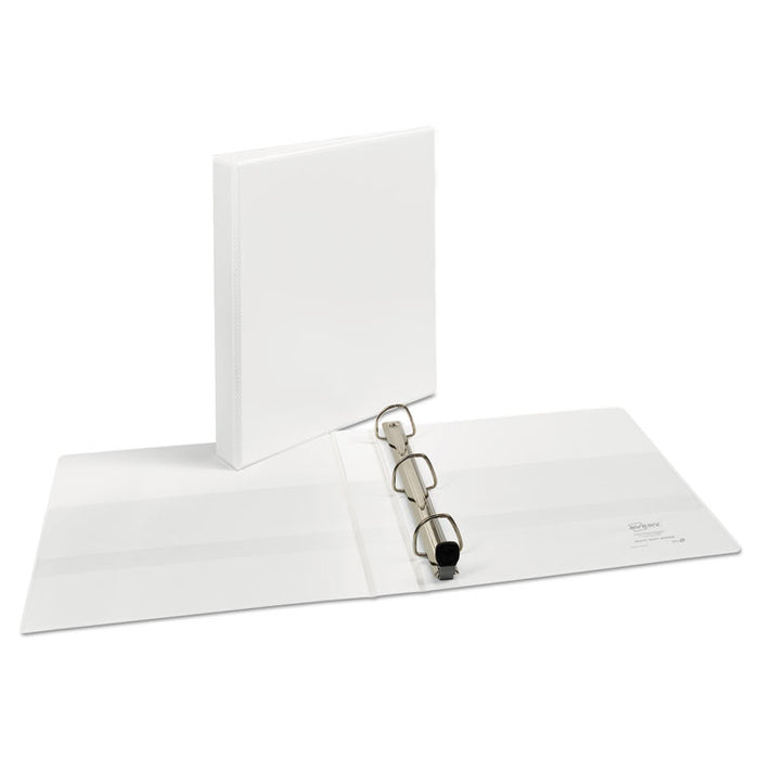 Heavy-Duty View Binder with DuraHinge and One Touch EZD Rings, 3 Rings, 1" Capacity, 11 x 8.5, White
