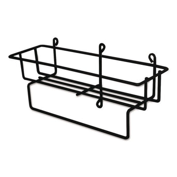 Wall-Mount Wire Basket for 5 L RTD Cleaning Solution Bottles, 20" x 26" x 13.3" to 14", Black, 12/Carton