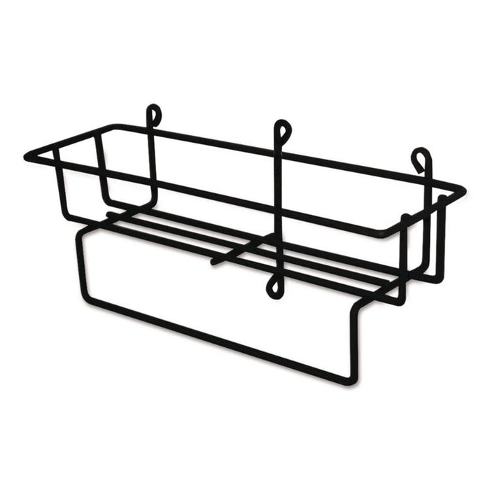 Wall-Mount Wire Basket for 5 L RTD Cleaning Solution Bottles, 20" x 26" x 13.3" to 14", Black, 12/Carton