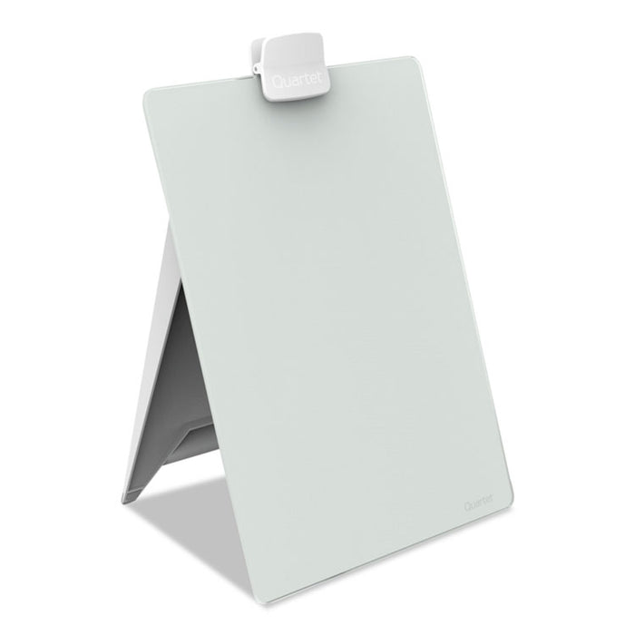 Glass Dry Erase Desktop Copy Holder, Holds Up to 20 Letter Size Sheets, Plastic, White