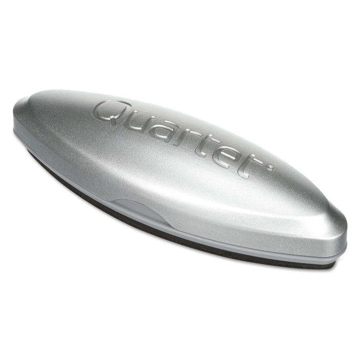 Premium Magnetic 3-in-1 Glass Board Eraser, 6.5" x 2" x 1.38", Silver