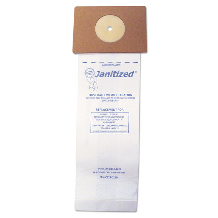 Vacuum Filter Bags Designed to Fit Nobles Lite Trac/Tennant Viper, 100/Carton