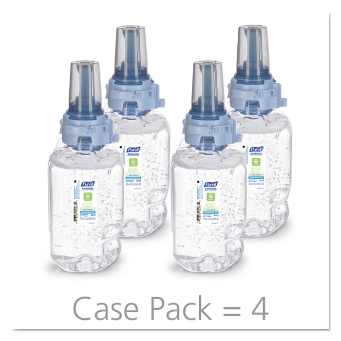 Advanced Hand Sanitizer Green Certified Gel Refill, For ADX-7 Dispensers, 700 mL, Fragrance-Free, 4/Carton